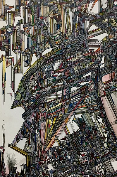Detail from Collapse Of Memory. Watercolour and ink on arches paper JDavies 2010