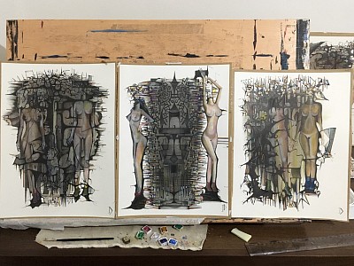 Series. A Theory About Darkness, watercolour and ink on arches paper 28 x 19cm JD 2015-17.