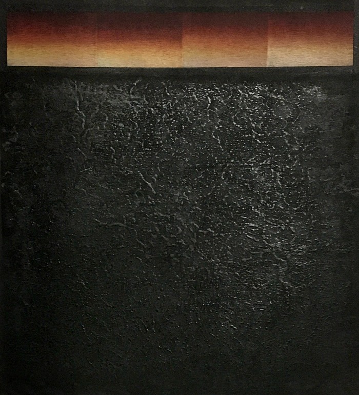 Coal At Dawn. Spraypaint on canvas 36.5 x 34 inches, Jason Davies 2015